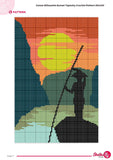 Canoe Sunset Tapestry Crochet Pattern: Lake Wall Hanging (80x120 Stitches PDF)