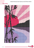 Radiant Pink Sunset Lake Tapestry Crochet Pattern 80x120 Stitches PDF