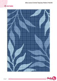 Blue Leaves Crochet Tapestry Pattern: Botanical Wall Hanging (PDF Download 110x160  Stitches)