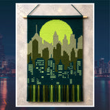 Golden Moon Tapestry Crochet Pattern: Modern Skyline Wall Hanging (PDF Pattern)