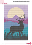 Deer Silhouette Crochet Tapestry Pattern: Mountain Cabin Wall Hanging (PDF Download 120x180 Stitches)