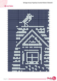 Vintage House Tapestry Crochet Pattern: Charming Home Wall Hanging (Digital PDF Download 160x200 Stitches)