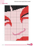 Geisha Crochet Tapestry Pattern: Bold Red Makeup Wall Hanging (PDF Download 120x160 Stitches)