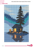 Blue Lakeside Cabin Crochet Tapestry Pattern 100x150 Stitches PDF