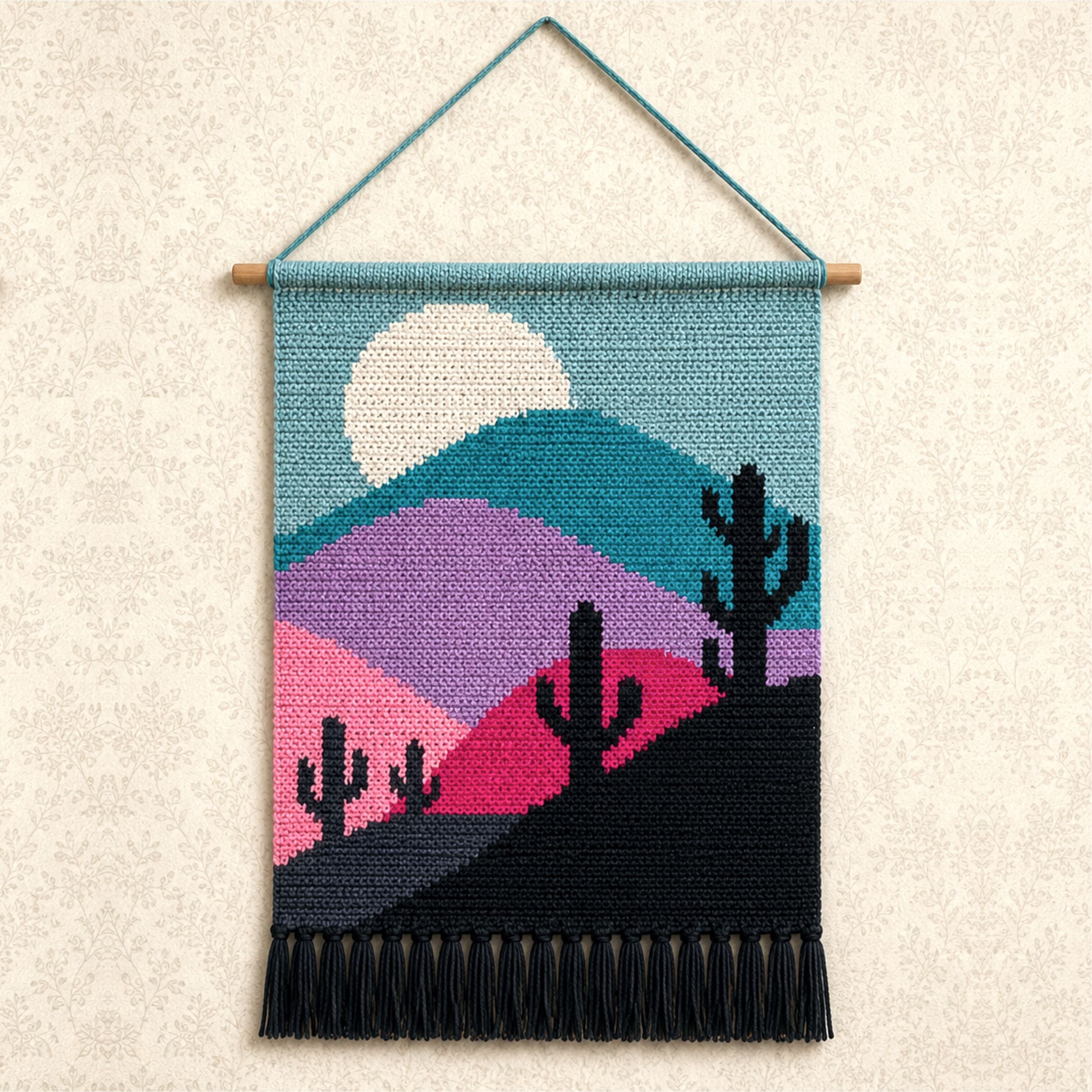 Colorful Desert Sunset Tapestry Crochet Pattern 100x150 Stitches