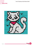 Cat Tapestry Crochet Pattern: Cartoon Kitty Wall Hanging (PDF Pattern 50x50 Stitches)