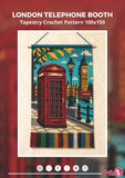 London Telephone Booth Tapestry Crochet Pattern | Big Ben UK Cityscape Wall Hanging (PDF)