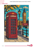 London Telephone Booth Tapestry Crochet Pattern | Big Ben UK Cityscape Wall Hanging (PDF)