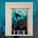 Sea Turtle Tapestry Crochet Pattern – Underwater Coastal Wall Hanging (100x150 Stitches PDF)