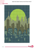 Golden Moon Tapestry Crochet Pattern: Modern Skyline Wall Hanging (PDF Pattern)