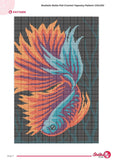 Betta Fish Crochet Tapestry Pattern: Aquarium Wall Hanging (PDF Download 120x180 Stitches)