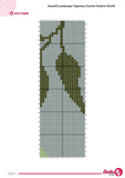 Moonlit Landscape Tapestry Crochet Pattern 60x90 PDF | Nature Wall Hanging with Mountains and Leaves