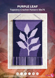 Purple Leaf Tapestry Crochet Pattern: Modern Botanical Wall Hanging (PDF Pattern 50x75 Stitches)