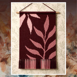 Modern Terracotta Leaf Tapestry Crochet Pattern 90x120 PDF | Minimalist Botanical Wall Hanging Design