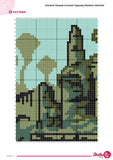 Ancient Temple Crochet Tapestry Pattern | Sacred Wall Art (120x160 Stitches PDF Pattern)