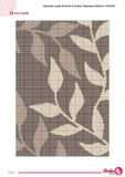 Leafy Branch Crochet Tapestry Pattern: Neutral Botanical Wall Hanging (PDF Download 110x160 Stitches)