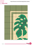 Monstera Crochet Wall Hanging Pattern: Tropical Tapestry PDF (120x160 Stitches)