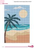 Tropical Beach Crochet Tapestry Pattern: Palm Tree Sunset Wall Hanging (PDF Pattern 100x150 Stitches)