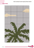 Crochet Palm Tree Beach Tapestry Pattern: Coastal Wall Hanging (80x120 Stitches PDF Chart)