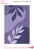 Purple Botanical Crochet Tapestry Pattern 100x150 PDF | Modern Leaf Wall Hanging | Elegant Boho Crochet eBook