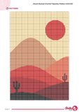 Desert Sunset Crochet Tapestry Pattern: Boho Cactus Wall Hanging (PDF)