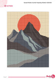 Sunset Peaks Crochet Tapestry Pattern | Mountain Wall Art (120x160 Stitches PDF)