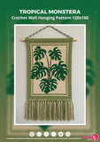 Monstera Crochet Wall Hanging Pattern: Tropical Tapestry PDF (120x160 Stitches)