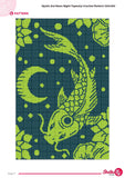Mystic Koi Moon Night Tapestry Crochet Pattern 120x180 Stitches