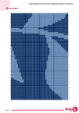 Blue Leafy Branch Crochet Tapestry Pattern: Modern Botanical Wall Hanging (PDF Pattern 140x200 Stitches)