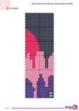 Neon Sunset City Tapestry Crochet Pattern: Skyline Wall Hanging (PDF Pattern)