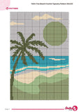 Crochet Palm Tree Beach Tapestry Pattern: Coastal Wall Hanging (80x120 Stitches PDF Chart)