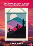 Desert Sunset Tapestry Crochet Pattern: Boho Wall Hanging (PDF Download 100x150 Stitches)