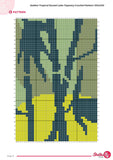Golden Tropical Sunset Lake Tapestry Crochet Pattern 100x150 Stitches PDF