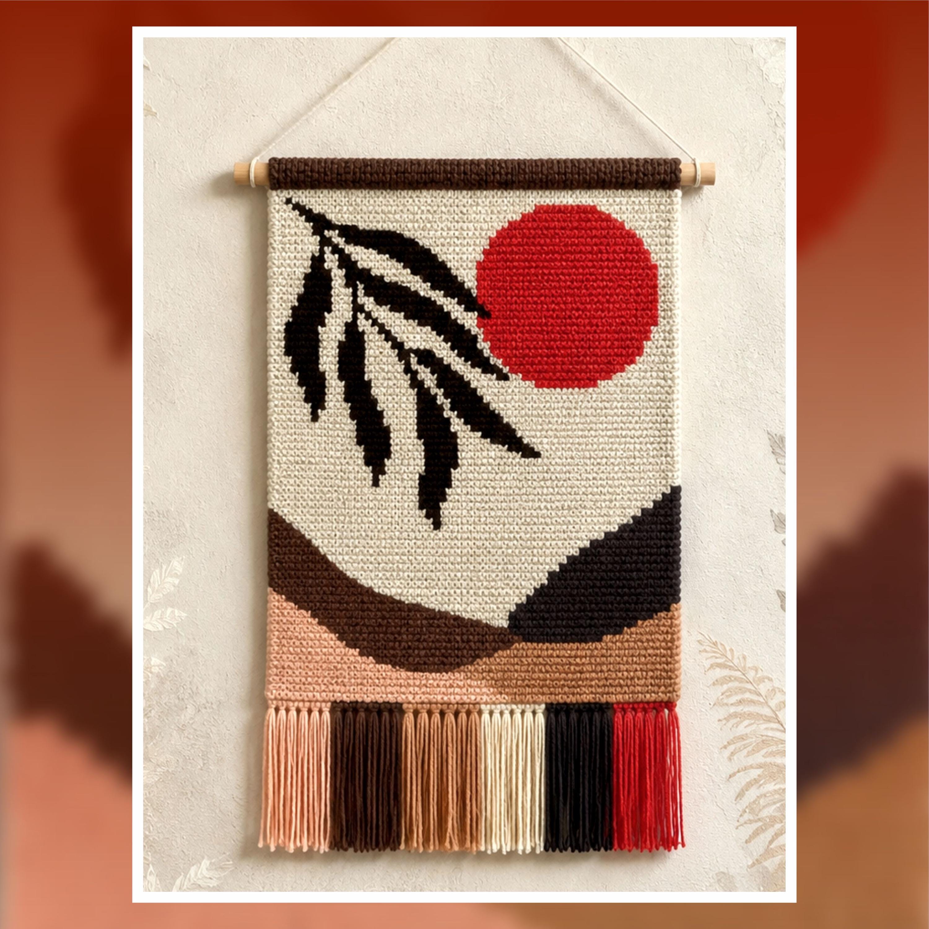 Sunset Tapestry Crochet Pattern: Botanical Wall Hanging (PDF Pattern)