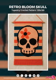 Retro Bloom Skull Tapestry Crochet Pattern: Colorful Wall Art (PDF Pattern 120x180 Stitches)