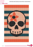 Retro Bloom Skull Tapestry Crochet Pattern: Colorful Wall Art (PDF Pattern 120x180 Stitches)