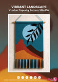Landscape Crochet Tapestry Pattern: Boho Moon & Mountains (PDF Pattern)
