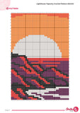 Lighthouse Tapestry Crochet Pattern: Coastal Sunset Wall Hanging (PDF)
