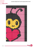 Bee Heart Tapestry Crochet Pattern: Kawaii Wall Hanging (PDF Pattern 75x75 Stitches)