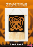 Tiger Face Tapestry Crochet Pattern: Nursery Wall Art (PDF Pattern 75x75 Stitches)