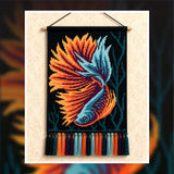 Betta Fish Crochet Tapestry Pattern: Aquarium Wall Hanging (PDF Download 120x180 Stitches)