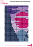 Sunset Lake Tapestry Crochet Pattern: Silhouette Wall Hanging (60x90 Stitches PDF)