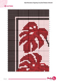 Red Monstera Crochet Tapestry Pattern: Bold Botanical Wall Art (90x120 Stitches PDF)