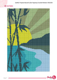 Golden Tropical Sunset Lake Tapestry Crochet Pattern 100x150 Stitches PDF