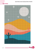 Crochet Tapestry Pattern: Desert Moon, Cactus, Sunset Glow (PDF Pattern 100x150 Stitches)