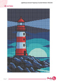 Lighthouse Sunset Crochet Pattern: Coastal Tapestry Wall Hanging (100x150 Stitches PDF)