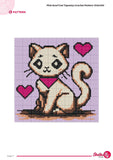 Cat Tapestry Crochet Pattern: Pink Scarf Kitty Wall Hanging (Digital PDF Download 100x100 Stitches)
