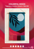 Boho Moon & Mountain Tapestry Crochet Pattern: Colorful Wall Hanging (PDF Pattern)