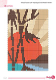 Vibrant Sunset Lake Tapestry Crochet Pattern 60x90 Stitches PDF
