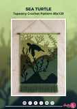 Sea Turtle Tapestry Crochet Pattern: Ocean Wall Hanging (80x120 Stitches PDF)